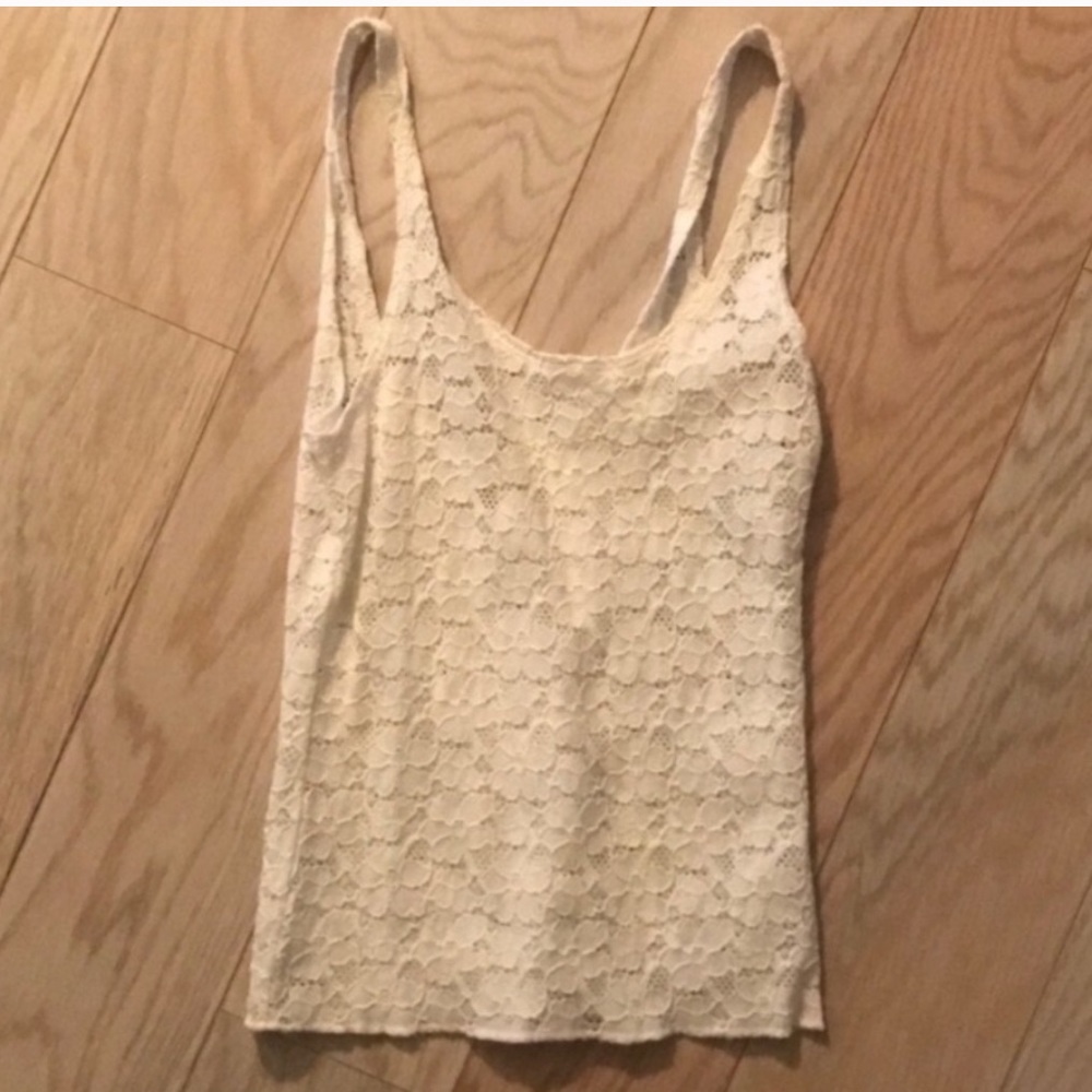 Hollister White Boho Lace Tank Top